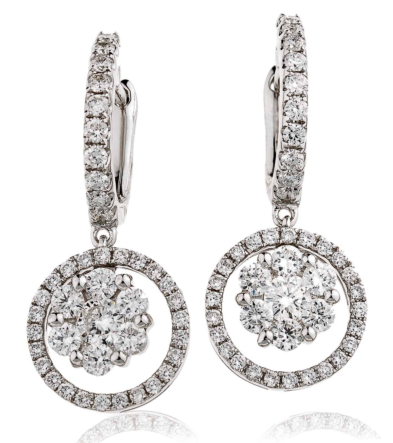 Diamond Bloom Circle Hoop Earrings - Shralite London