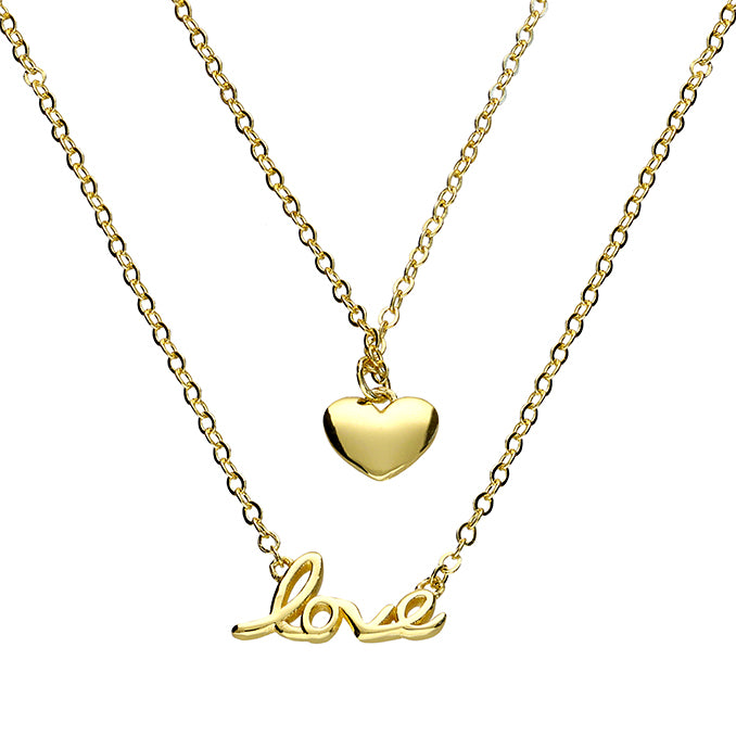 Gold layred Double Chain Pendant Necklace. - Shralite London
