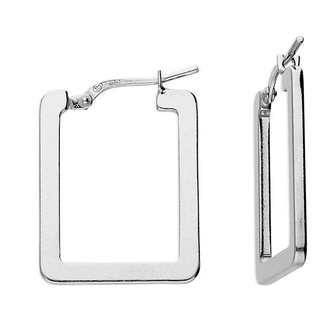 Rectangular Creole Hoop Earrings - Shralite London