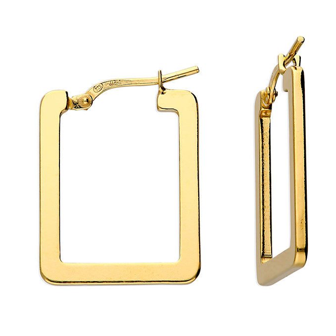 Rectangular Creole Hoop Earrings - Shralite London