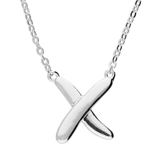 Sterling Silver Kiss Necklace. - Shralite London