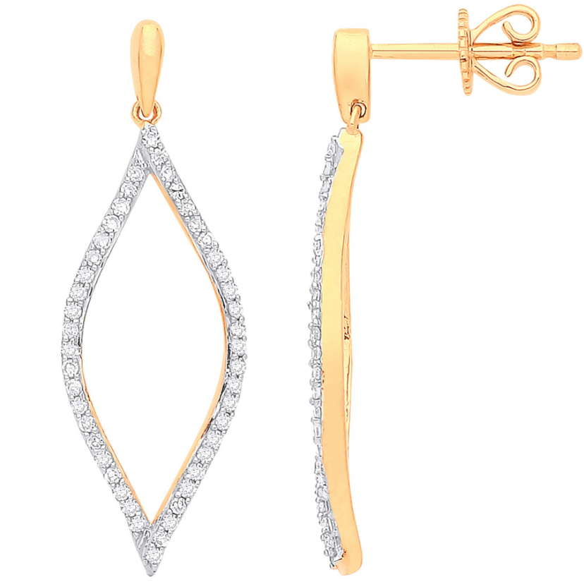 Golden Brilliance Drop Earrings - Shralite London