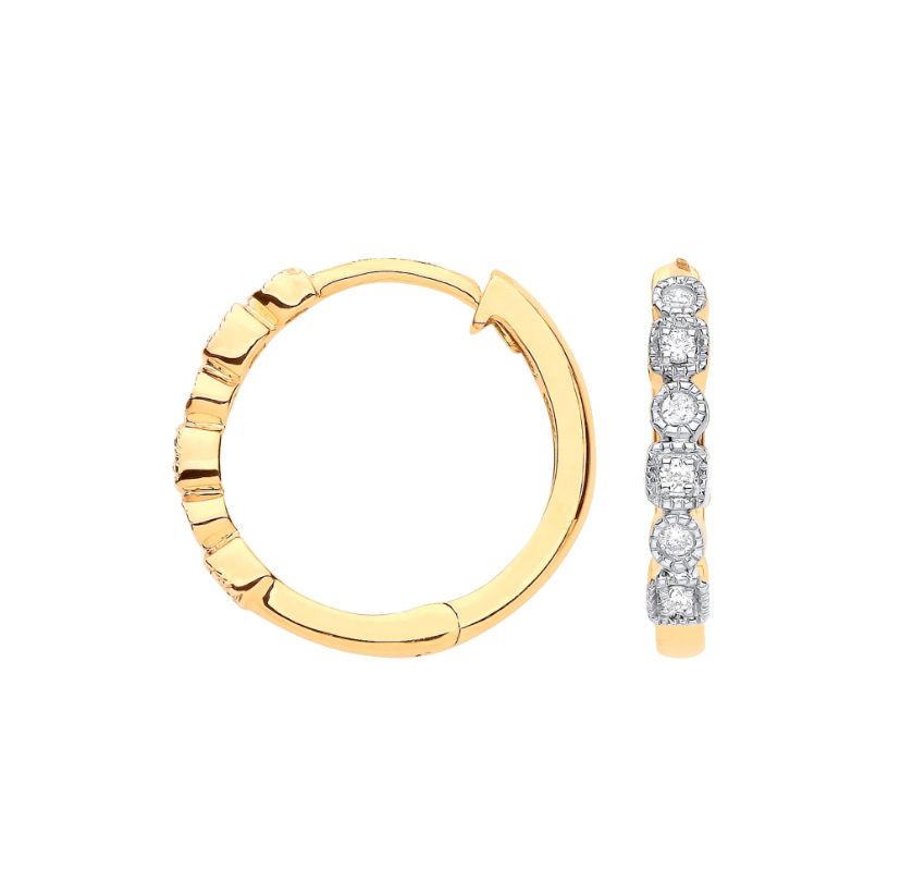 Diamond Studded Hoop Earrings - Shralite London