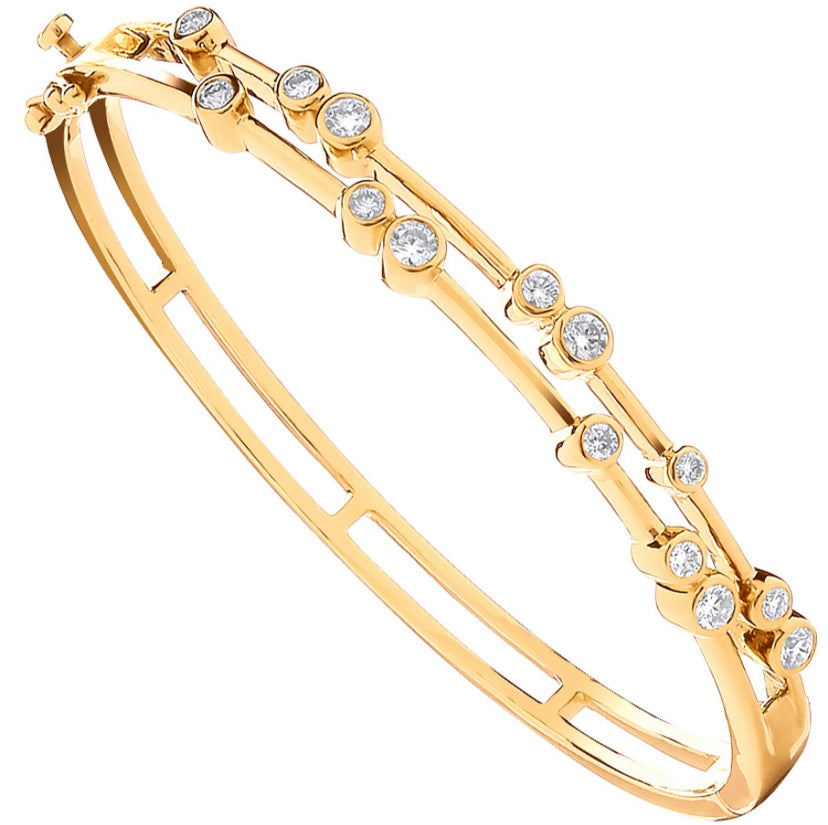 Dazzling Diamonds Gold Bangle - Shralite London