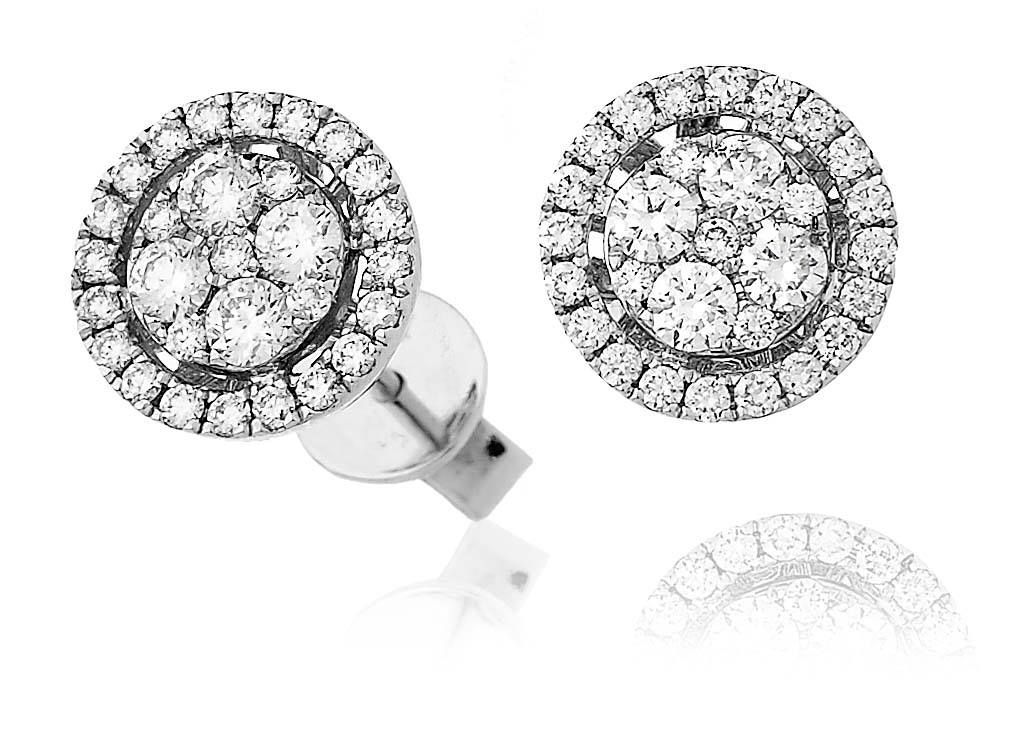 Halo of Desire Diamond Solitaire Earrings - Shralite London
