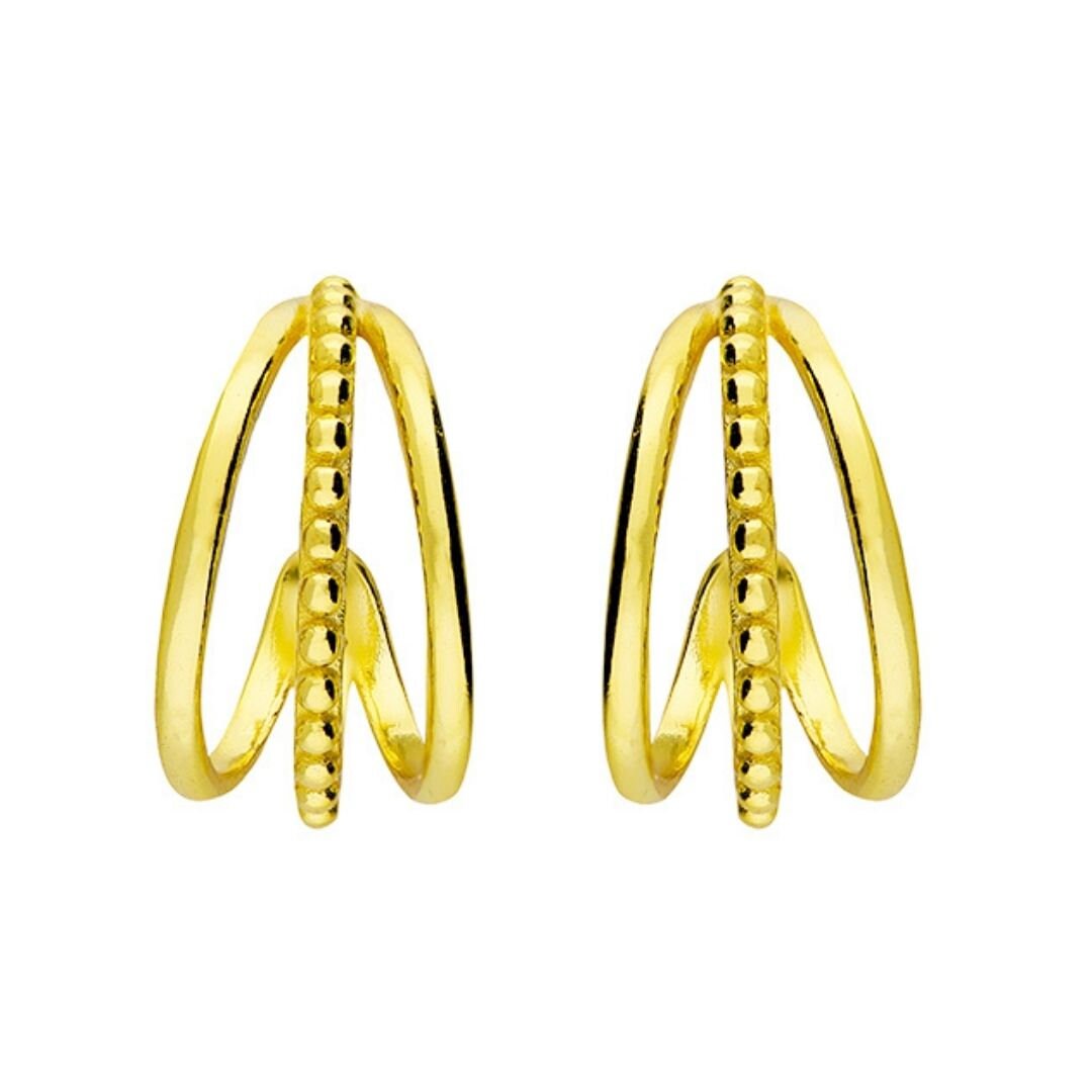 Beaded Stud Hoop Earrings - Shralite London