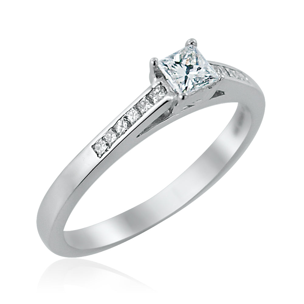 Hamilton Princess Cut Diamond Solitaire Ring - Shralite London