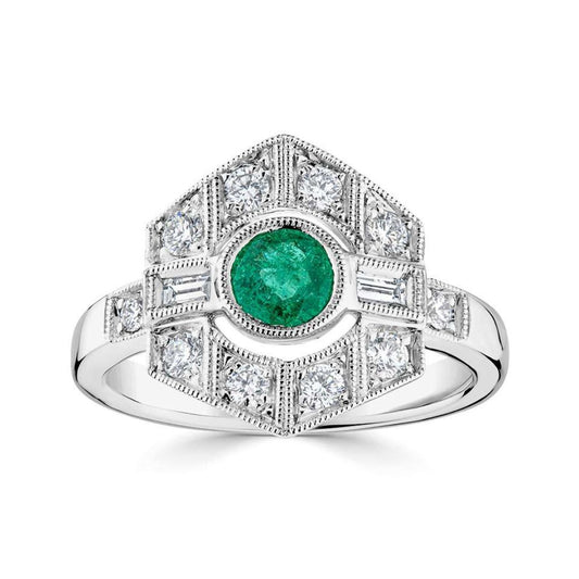 Hex Emerald Statement Ring
