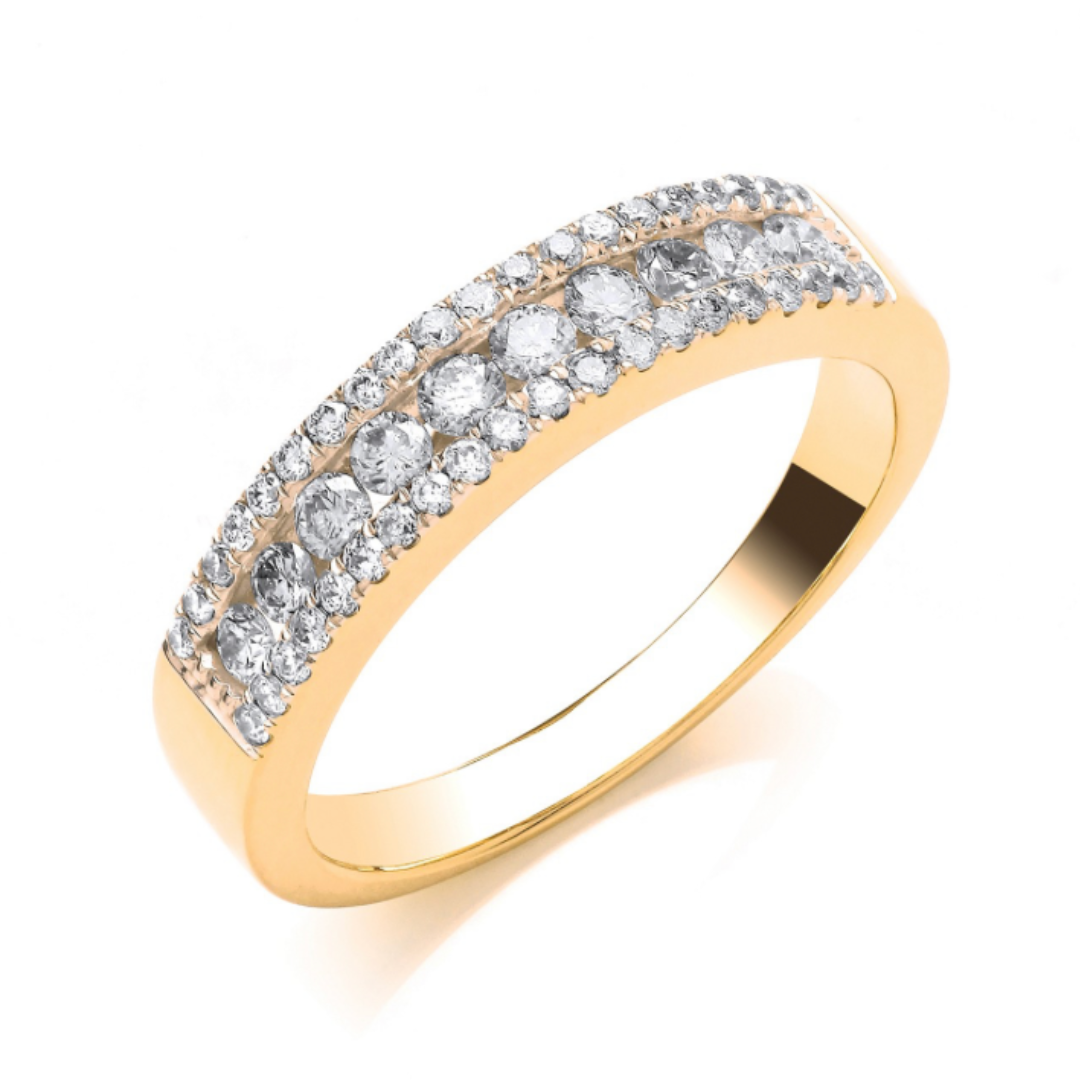 Ceylon Half Eternity Wedding Rings
