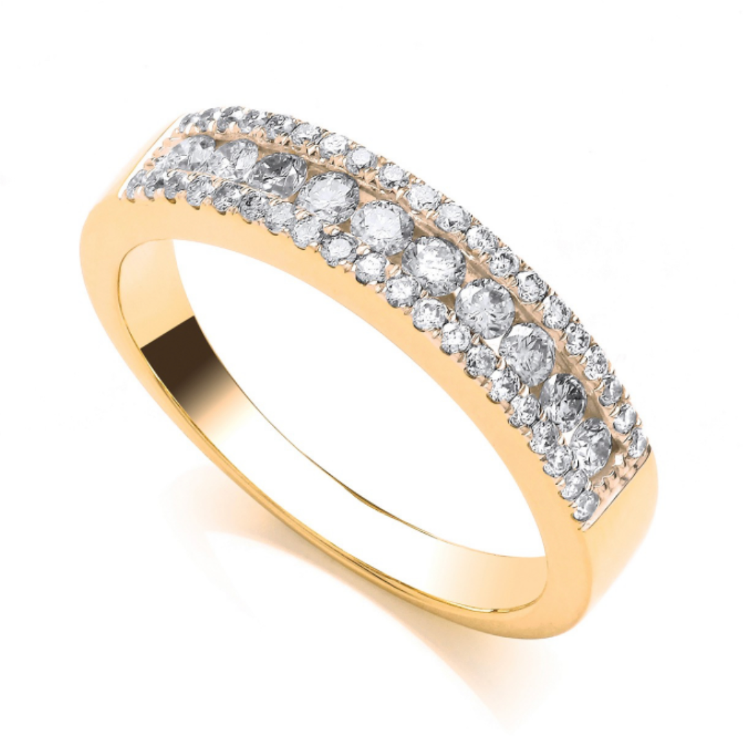 Ceylon Half Eternity Wedding Rings