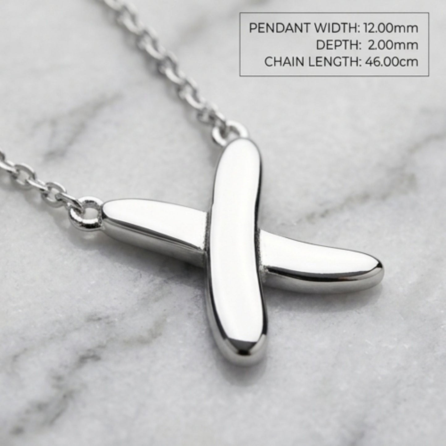 Sterling Silver Kiss Necklace.