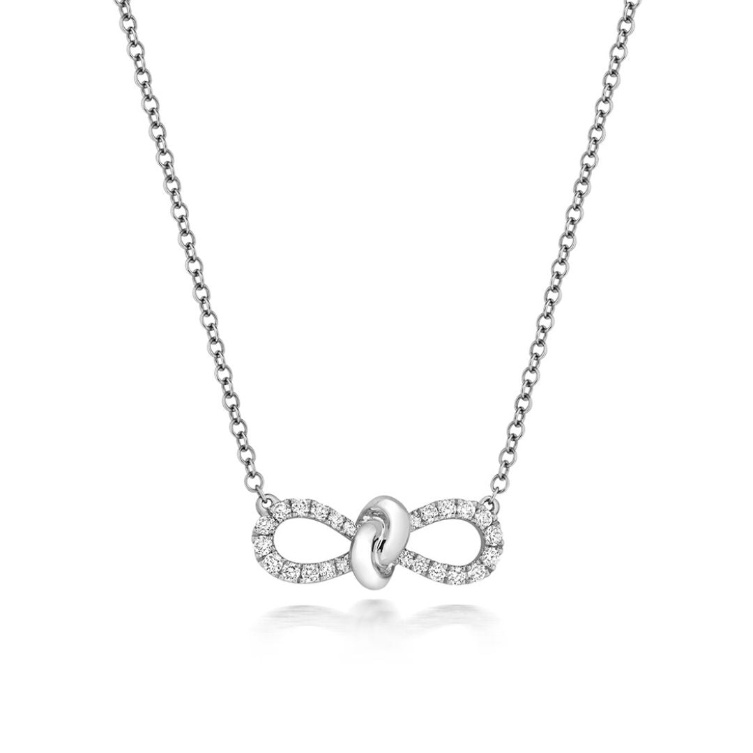 DIAMOND BOW NECKLACE - Shralite London