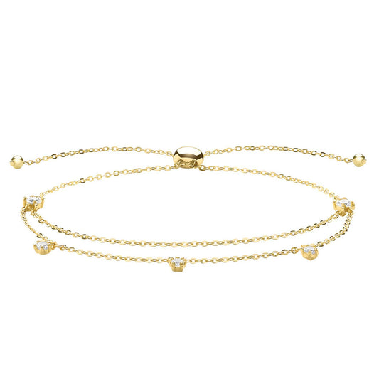 Gold Double Chain Pull Style Bracelet