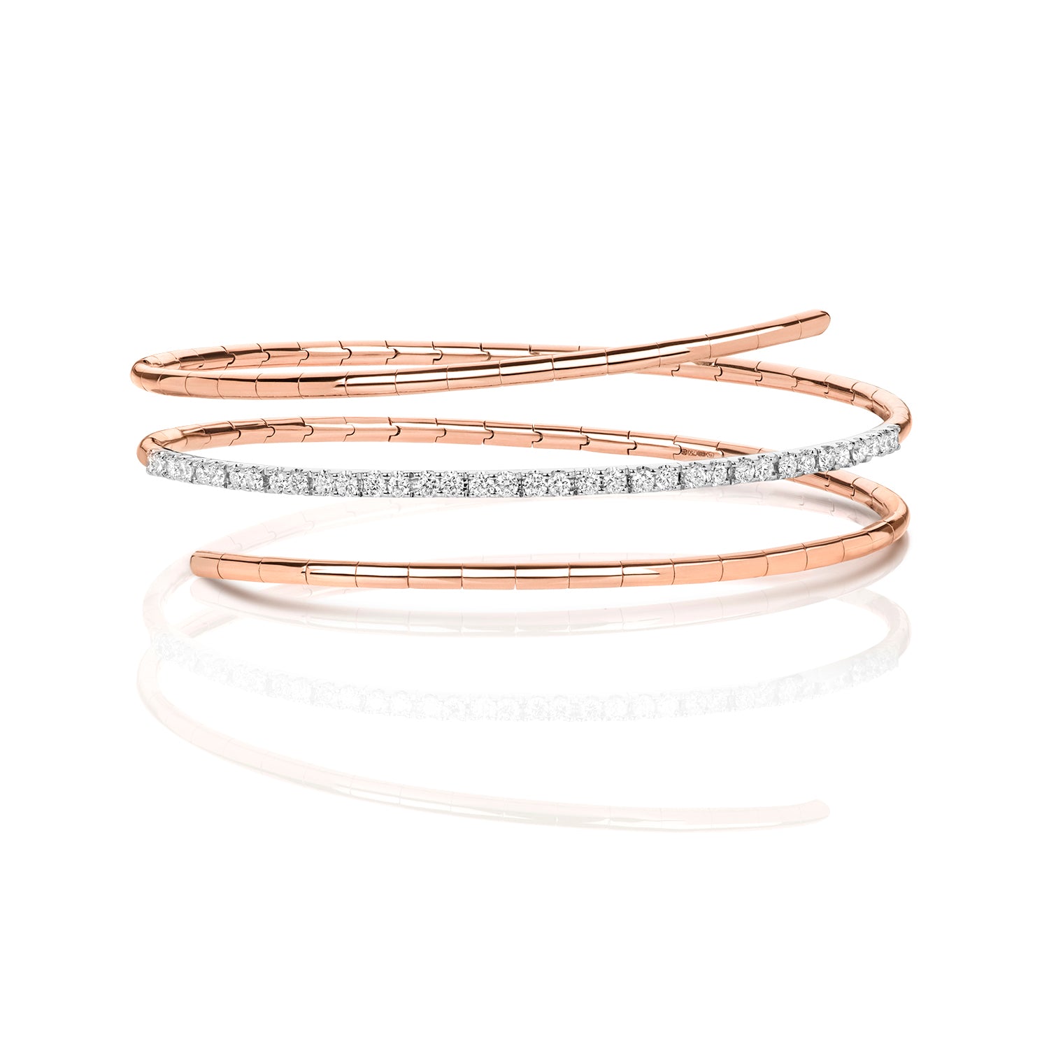A refined take on a classic silhouette, the Diamond Twist Bangle is crafted in solid 18K gold and set with natural diamonds. The sculpted twist design adds a modern edge, while the adjustable fit ensures comfort and ease of wear.

Available in yellow gold, white gold, and rose gold, this piece is perfect worn alone or stacked for a layered look.