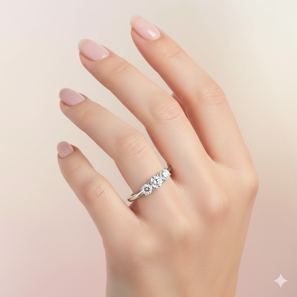 Isaac Three Round Diamonds Engagement Ring