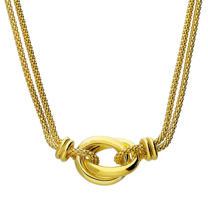 Gold Oval Love Knots Necklace