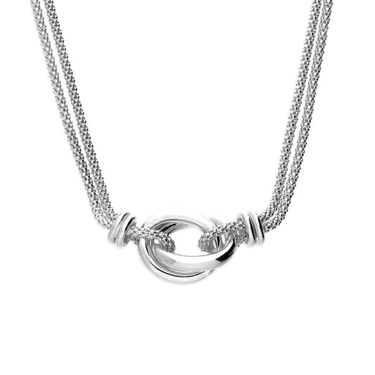 Gold Oval Love Knots Necklace