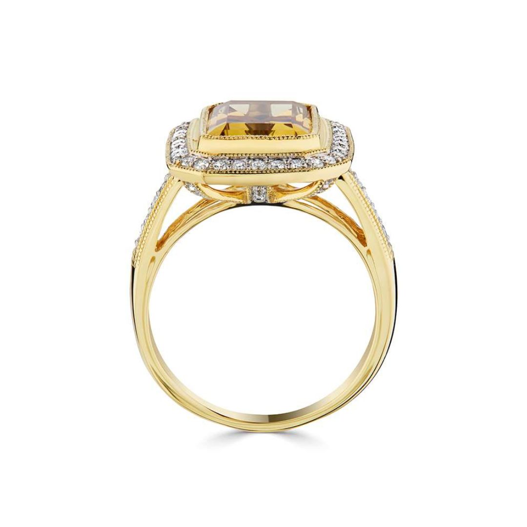 Golden Sunbeam Citrine Ring