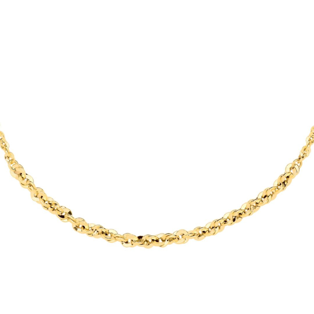 Graduated Gold Rope Link Necklace