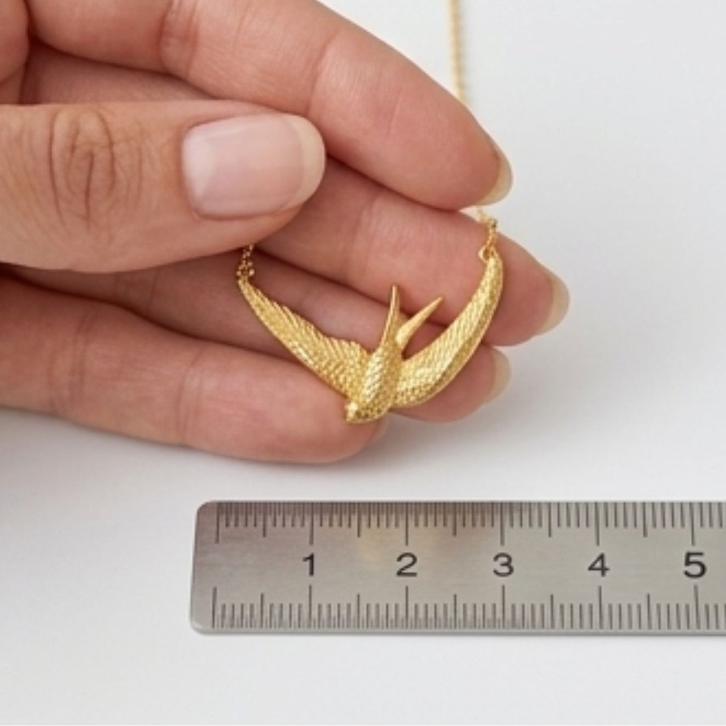 Golden Swallows Pendant Necklace | Sterling Silver & 18K Gold Vermeil