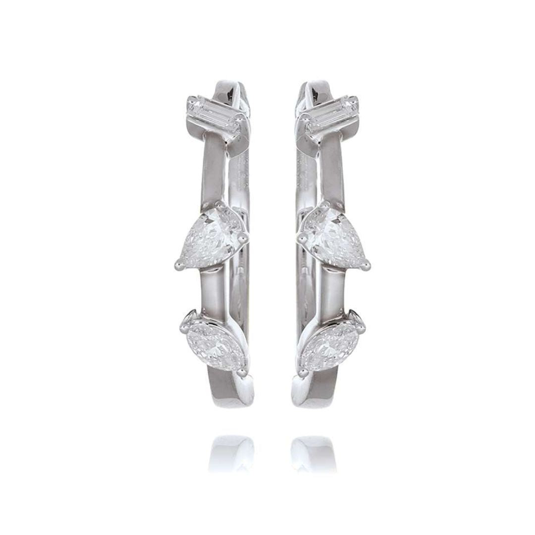 Facet Fusion Diamond Hoop Earrings