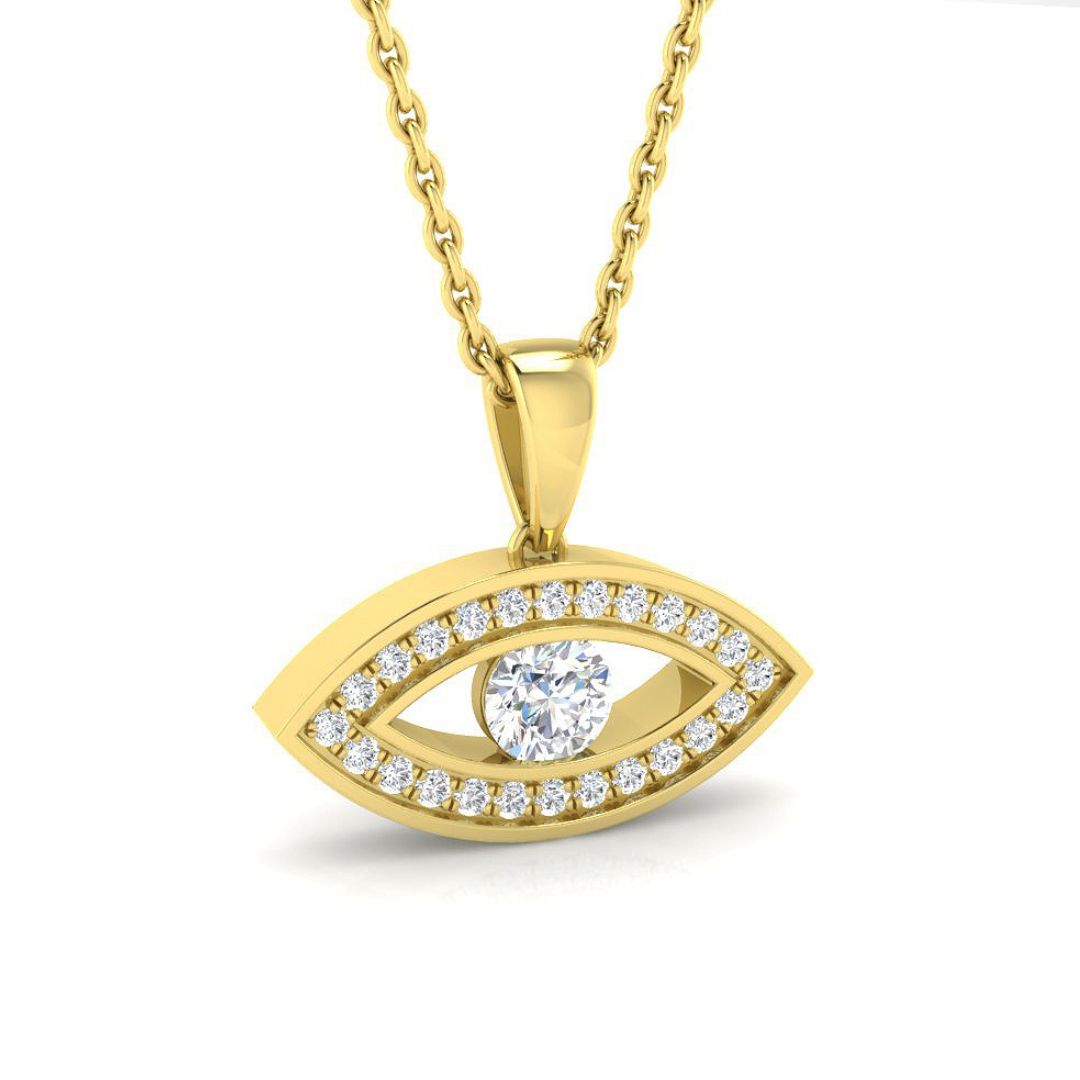 Evil Eye Gold Necklace - Shralite London