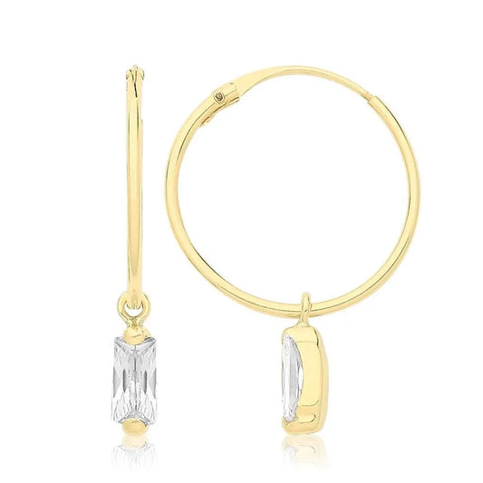 Sparkly Gold Charm Hoop