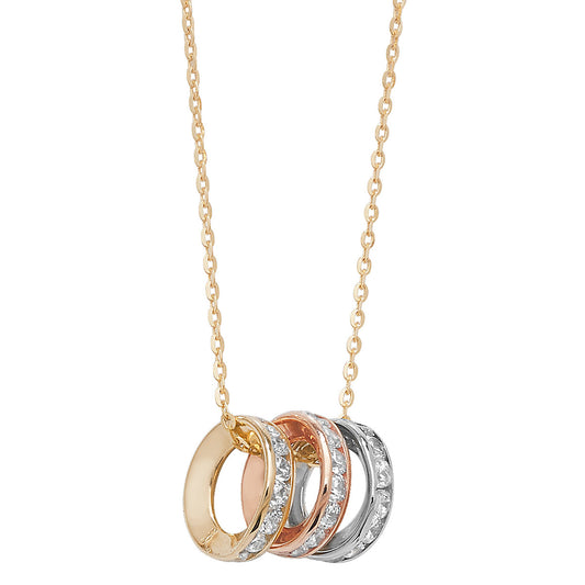 Gold Three Rings Necklace