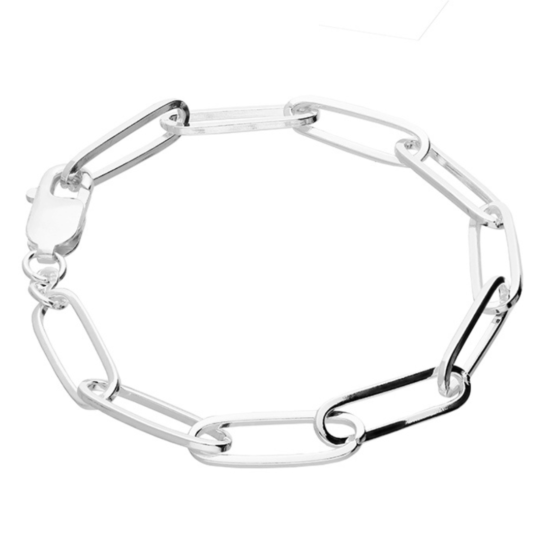 Sterling Silver Paper Chain Bracelet