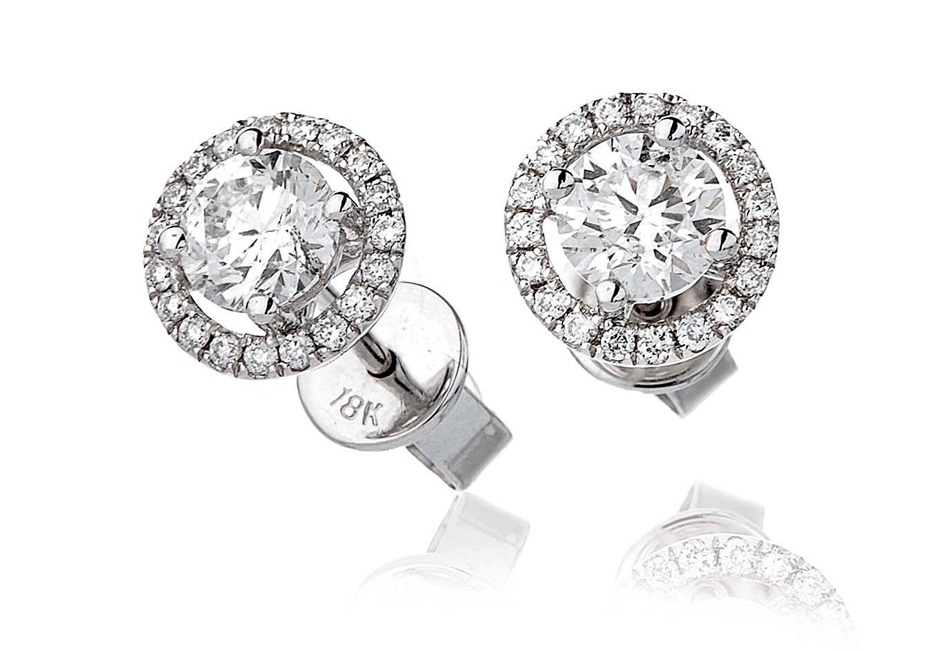 Ethereal Halo Solitaire Earrings