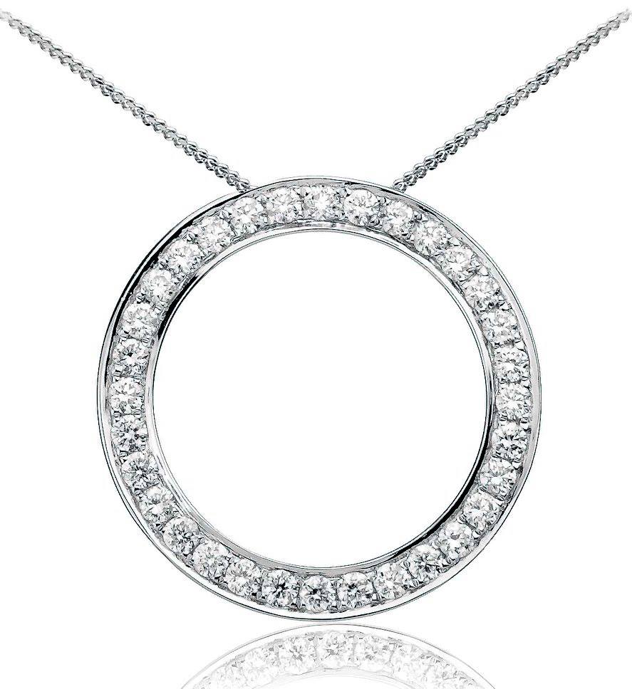 Moonlit Embrace Diamond Circle Pendant
