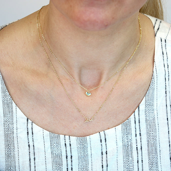 Gold layred Double Chain Pendant Necklace.