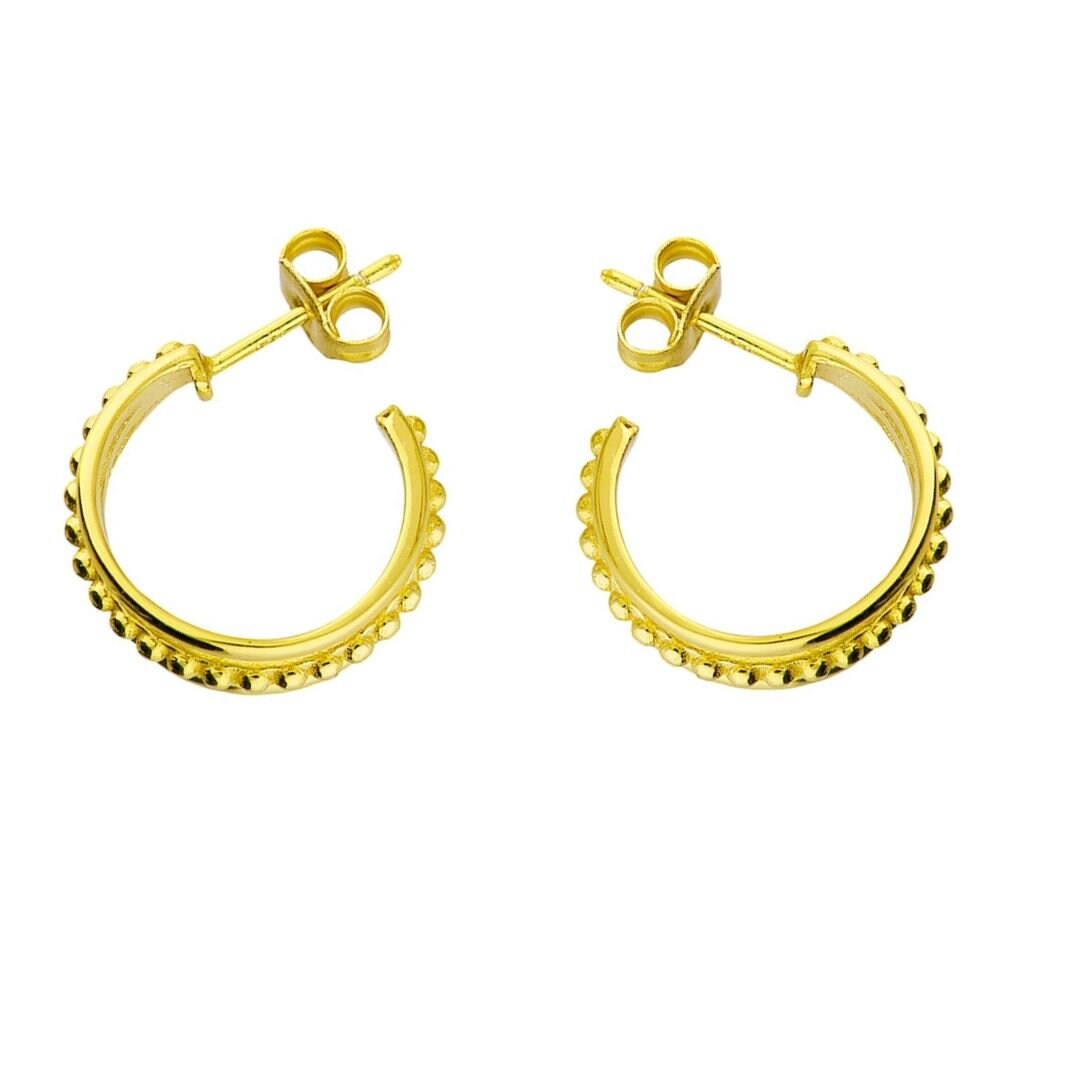 Beaded Stud Hoop Earrings