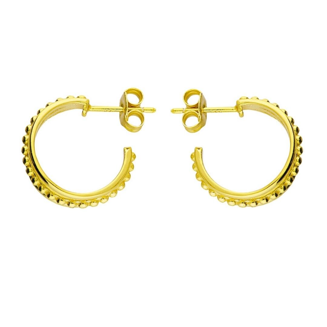 Beaded Stud Hoop Earrings